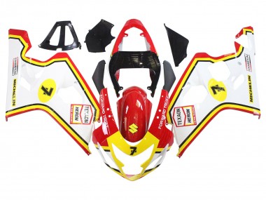 Acquista Carena Moto Suzuki GSXR 600 / GSXR 750 2004-2005 - Bianco Rosso Giallo Michelin Texaon Heron 7