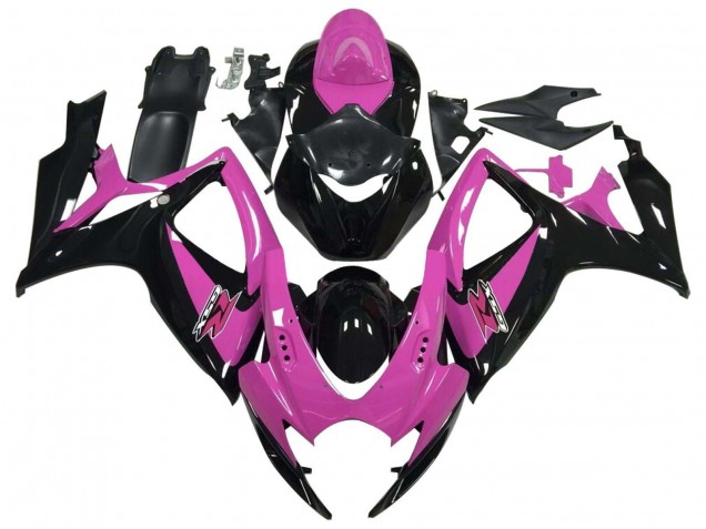 Acquista Carena Moto Suzuki GSXR 600 / GSXR 750 2006-2007 - Rosa Nero Lucido