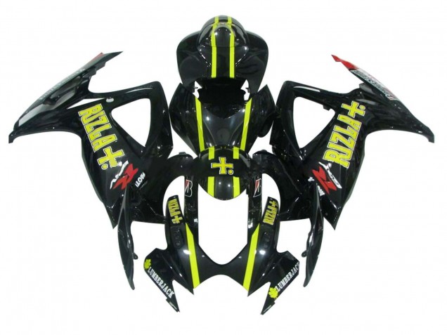 Acquista Carena Moto Suzuki GSXR 600 / GSXR 750 2006-2007 - Nero Lucido Giallo Rizla