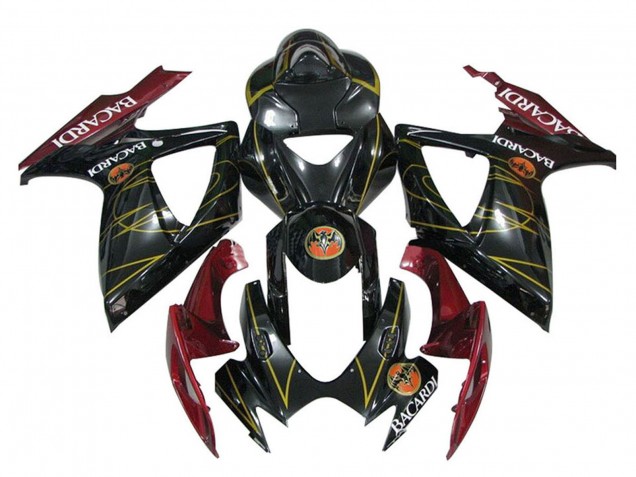 Acquista Carena Moto Suzuki GSXR 600 / GSXR 750 2006-2007 - Nero Lucido Rosso Oro