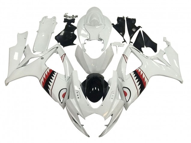 Acquista Carena Moto Suzuki GSXR 600 / GSXR 750 2006-2007 - Bianco Rosso Nero Squalo