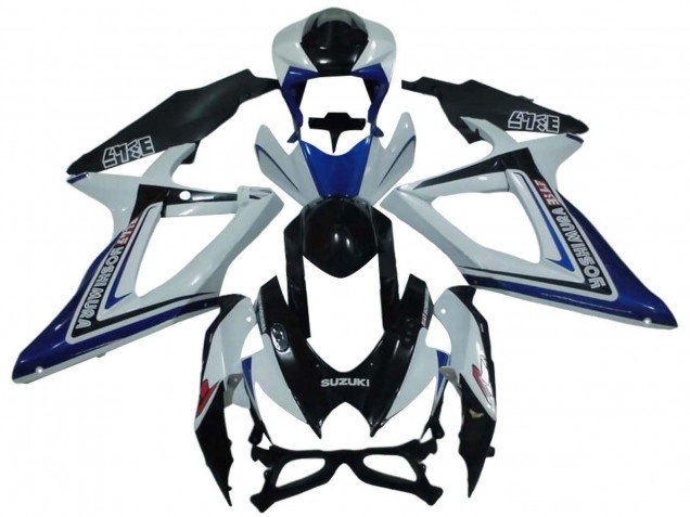 Acquista Carena Moto Suzuki GSXR 600 / GSXR 750 2008-2010 - Bianco Blu Nero Lucido Alstare