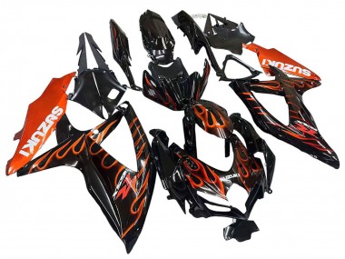 Acquista Carena Moto Suzuki GSXR 600 / GSXR 750 2008-2010 - Nero Lucido Arancia Fiamma