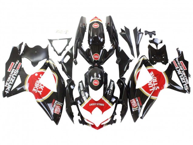 Acquista Carena Moto Suzuki GSXR 600 / GSXR 750 2008-2010 - Nero Lucido Rosso Bianco Motul Lucky Strike