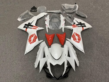 Acquista Carena Moto Suzuki GSXR 600 / GSXR 750 2008-2010 - Bianco Rosso Lipstick