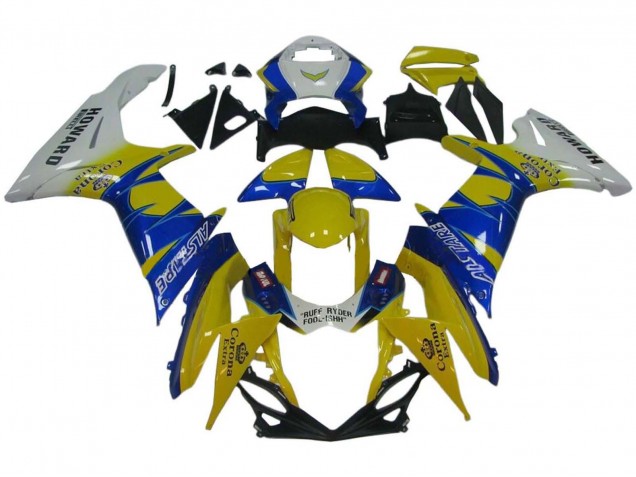 Acquista Carena Moto Suzuki GSXR 600 / GSXR 750 2011-2024 - Bianco Giallo Blu Alstare Corona Extra