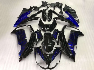 Acquista Carena Moto Kawasaki EX650 2012-2016 - Nero Lucido Blu Fiamma