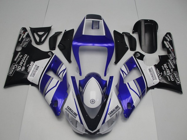 Acquista Carena Moto Yamaha YZF R1 1998-1999 - Blu Bianco Nero Lucido Yamalube Motards