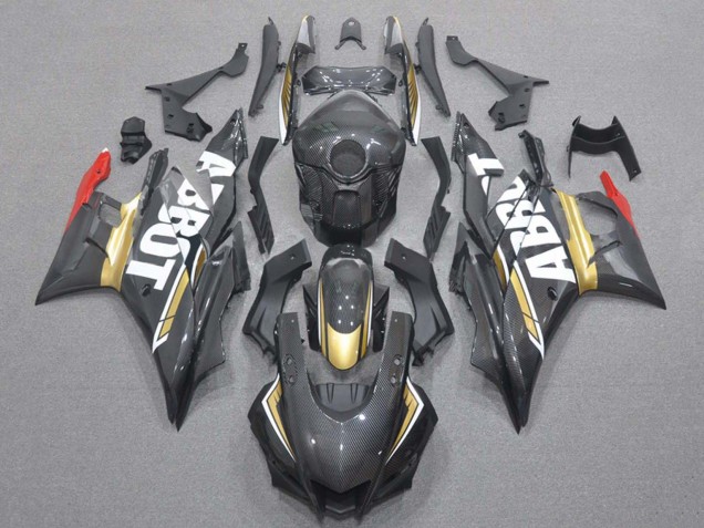 Acquista Carena Moto Yamaha YZF R3/R25 2019-2021 - Rosso Oro Nero Fibra di Carbonio Stile