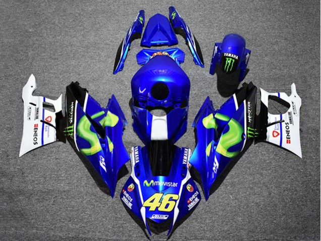 Acquista Carena Moto Yamaha YZF R3/R25 2019-2021 - Blu Bianco Verde Nero Mostro MoviStar ENEOS 46