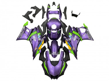 Acquista Carena Moto Yamaha YZF R3/R25 2019-2021 - Viola Verde Bianco EVA Corsa