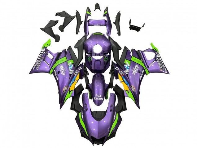 Acquista Carena Moto Yamaha YZF R3/R25 2019-2021 - Viola Verde Bianco EVA Corsa
