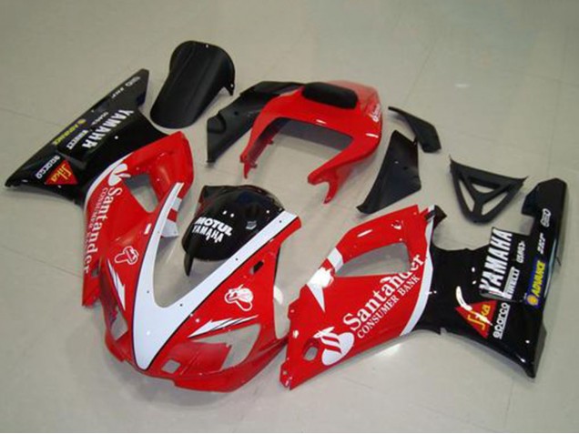 Acquista Carena Moto Yamaha YZF R1 1998-1999 - Rosso Bianco Nero Lucido Motul Santander