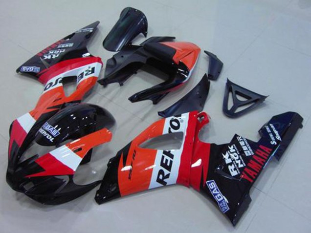 Acquista Carena Moto Yamaha YZF R1 2000-2001 - Arancia Bianco Rosso Nero Repsol