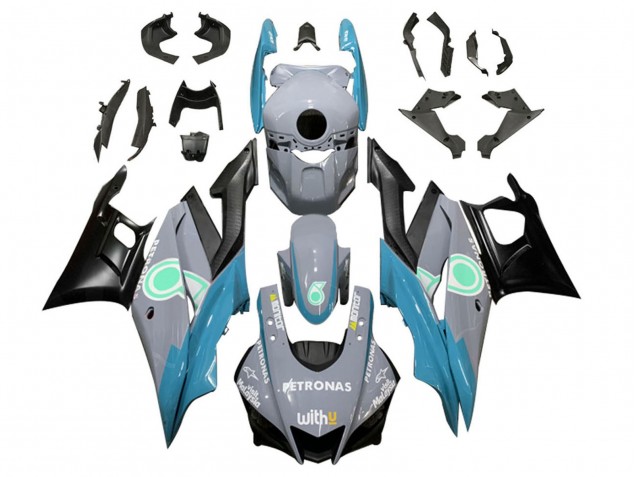 Acquista Carena Moto Yamaha YZF R3/R25 2022-2024 - Nardo Grigio Blu Verde Nero Petronas