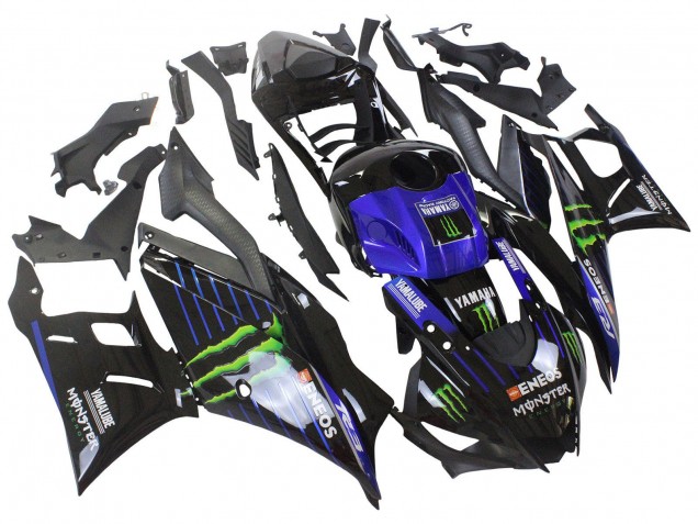 Acquista Carena Moto Yamaha YZF R3/R25 2022-2024 - Blu Verde Nero Mostro Yamalube ENEOS