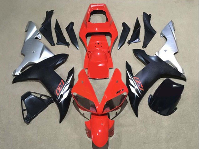 Acquista Carena Moto Yamaha YZF 1000 R1 2002-2003 - Rosso Argento Nero Opaco