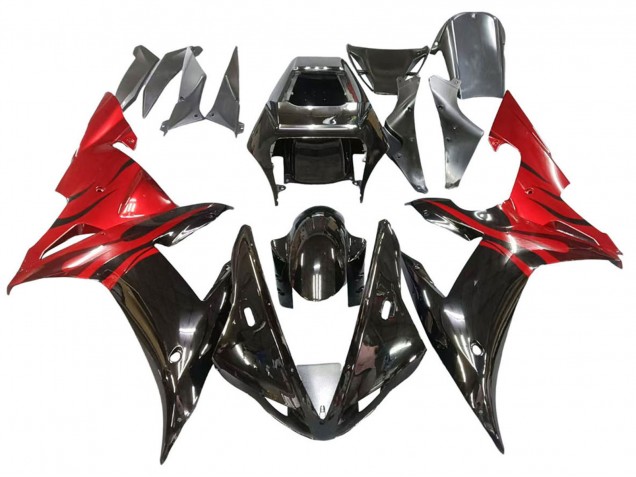 Acquista Carena Moto Yamaha YZF 1000 R1 2002-2003 - Nero Lucido Rosso Fiamma