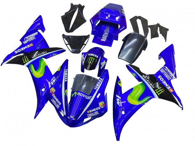 Acquista Carena Moto Yamaha YZF 1000 R1 2002-2003 - Blu Nero Verde MoviStar ENEOS Mostro
