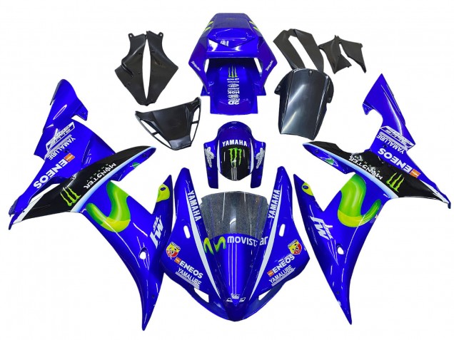 Acquista Carena Moto Yamaha YZF 1000 R1 2002-2003 - Blu Nero Verde MoviStar ENEOS Mostro