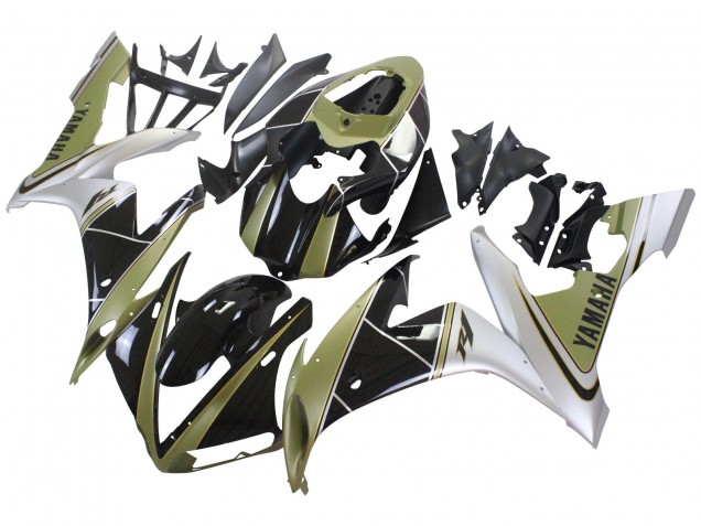 Acquista Carena Moto Yamaha YZF 1000 R1 2004-2006 - Oro Chiaro Bianco Nero Lucido