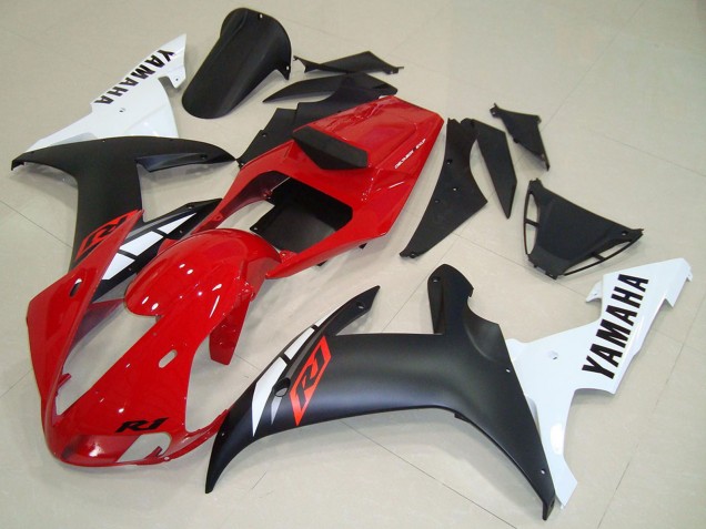 Acquista Carena Moto Yamaha YZF R1 2002-2003 - Rosso Bianco Nero Opaco