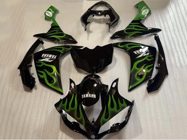 Acquista Carena Moto Yamaha YZF 1000 R1 2004-2006 - Nero Lucido Verde Fiamma Bianco Decal