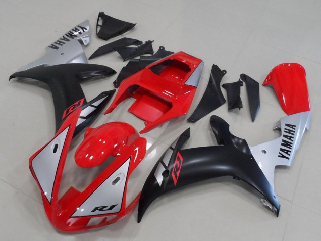 Acquista Carena Moto Yamaha YZF R1 2002-2003 - Rosso Argento Nero Opaco