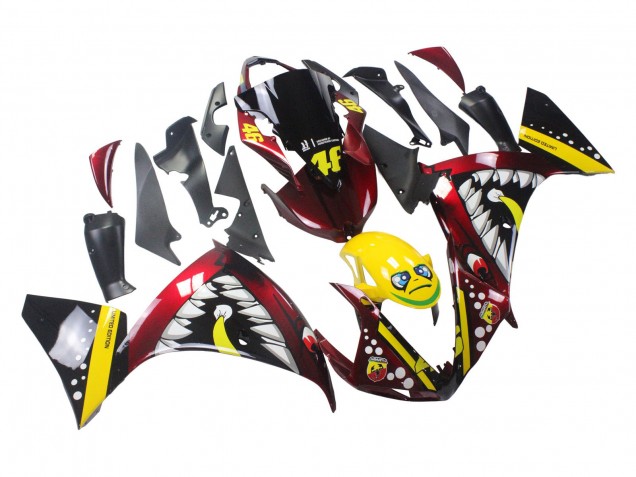 Acquista Carena Moto Yamaha YZF 1000 R1 2009-2011 - Rosso Giallo Nero Squalo 46