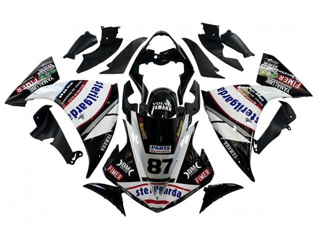 Acquista Carena Moto Yamaha YZF 1000 R1 2009-2011 - Nero Lucido Bianco Rosso Volvo Fimer Yamalube 87