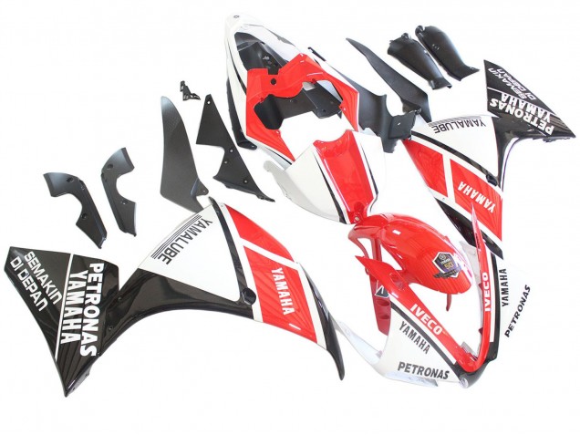 Acquista Carena Moto Yamaha YZF 1000 R1 2012-2014 - Bianco Rosso Nero Lucido Petronas