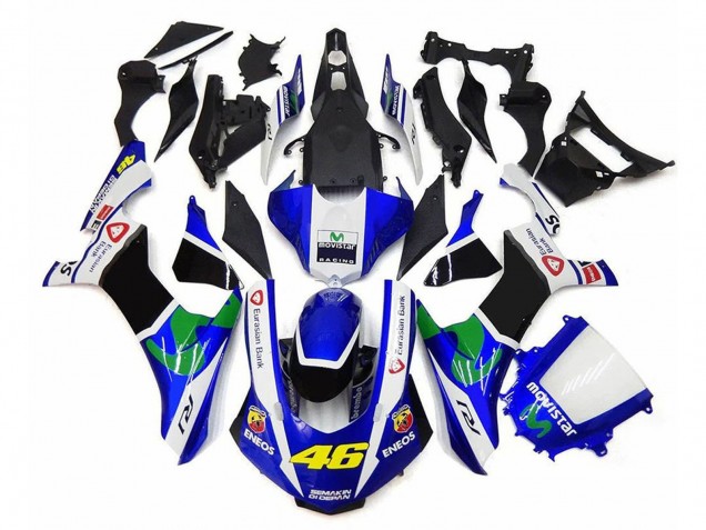 Acquista Carena Moto Yamaha YZF 1000 R1 2020-2025 - Bianco Blu Verde Nero MoviStar ENEOS Semakin Didepan 46