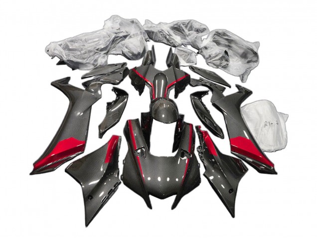 Acquista Carena Moto Yamaha YZF 1000 R1 2020-2025 - Nero Fibra di Carbonio Rosso
