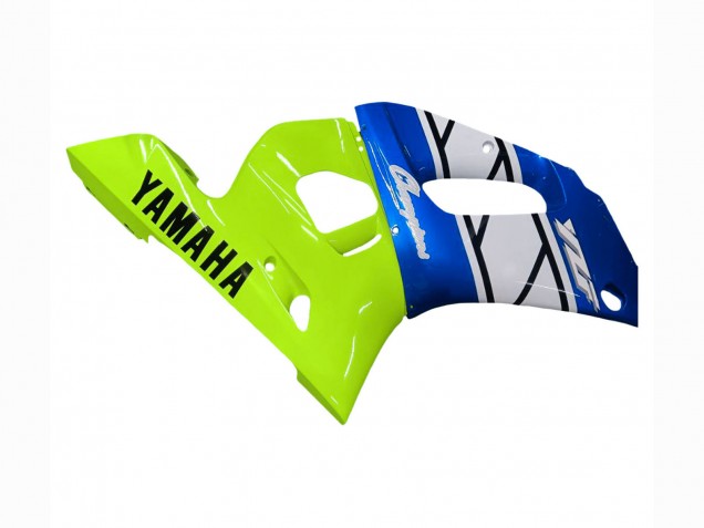 Acquista Carena Moto Yamaha YZF 600 R6 1998-2002 - Neon Verde Blu Bianco Champions
