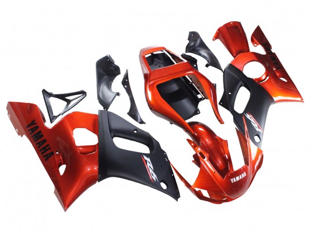 Acquista Carena Moto Yamaha YZF 600 R6 1998-2002 - Arancia Nero Opaco