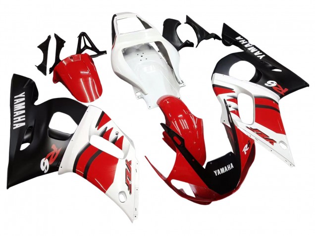 Acquista Carena Moto Yamaha YZF 600 R6 1998-2002 - Bianco Rosso Nero Lucido