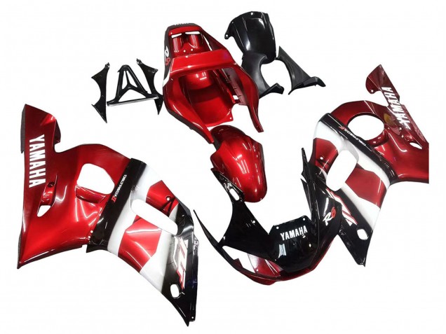 Acquista Carena Moto Yamaha YZF 600 R6 1998-2002 - Rosso Bianco Nero Lucido