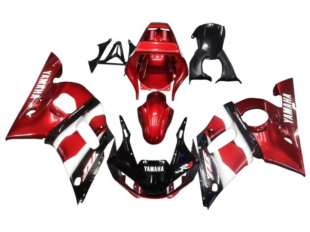 Acquista Carena Moto Yamaha YZF 600 R6 1998-2002 - Rosso Bianco Nero Lucido