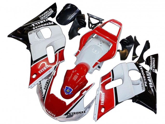 Acquista Carena Moto Yamaha YZF 600 R6 1998-2002 - Bianco Rosso Nero Petronas Yamalube 50th
