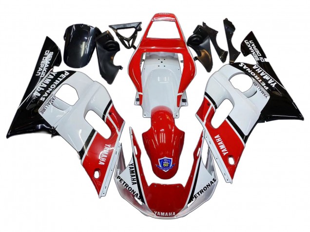 Acquista Carena Moto Yamaha YZF 600 R6 1998-2002 - Bianco Rosso Nero Petronas Yamalube 50th