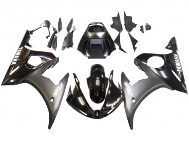 Acquista Carene Moto Yamaha YZF R6 2003-2004 - Nero Lucido Nero Opaco Bianco Decals