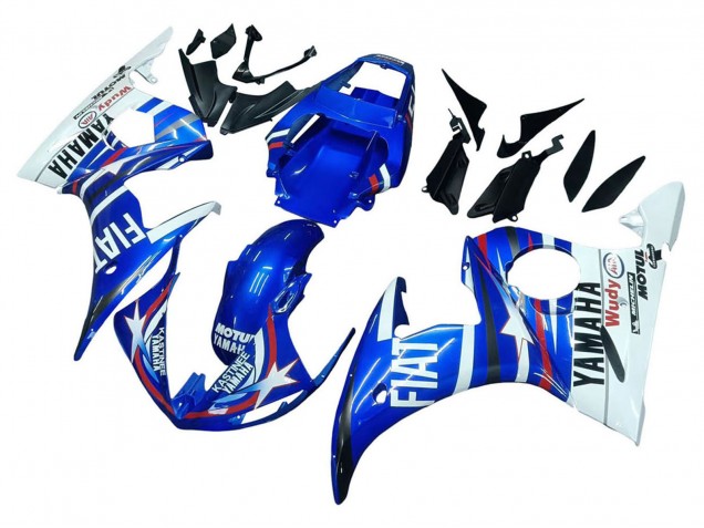 Acquista Carena Moto Yamaha YZF R6S 2006-2009 - Bianco Blu Fiat Motul Kastinee