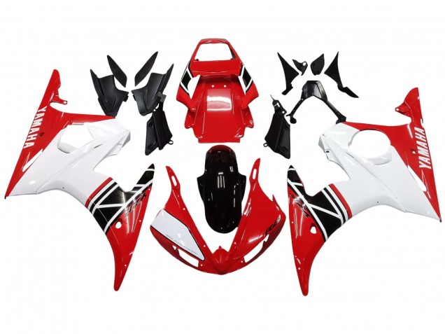 Acquista Carena Moto Yamaha YZF R6 2003-2004 - Bianco Rosso Nero Lucido