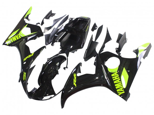 Acquista Carena Moto Yamaha YZF R6S 2006-2009 - Nero Lucido Neon Giallo