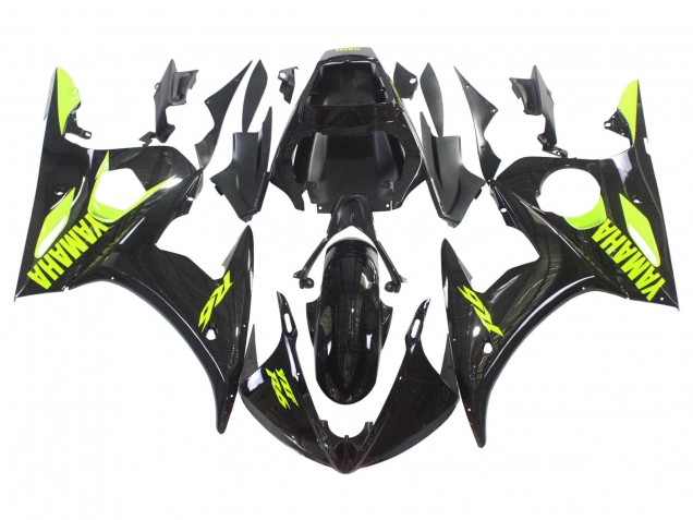 Acquista Carena Moto Yamaha YZF R6S 2006-2009 - Nero Lucido Neon Giallo