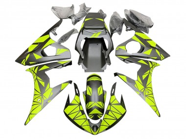 Acquista Carene Moto Yamaha YZF R6 2003-2004 - Neon Verde Nero Opaco Geometrico