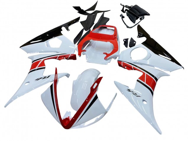Acquista Carena Moto Yamaha YZF R6S 2006-2009 - Bianco Rosso Nero Lucido