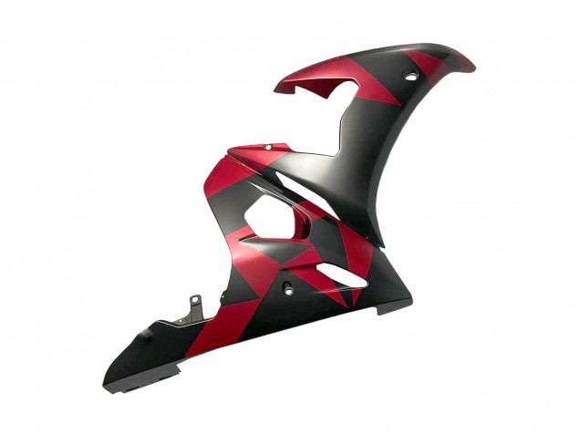Acquista Carena Moto Yamaha YZF 600 R6 2005 - Nero Opaco Rosso Geometrico