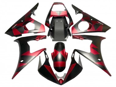 Acquista Carena Moto Yamaha YZF 600 R6 2005 - Nero Opaco Rosso Geometrico