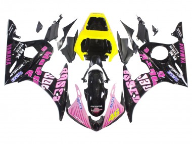 Acquista Carena Moto Yamaha YZF 600 R6 2005 - Nero Rosa Giallo Repsol 46